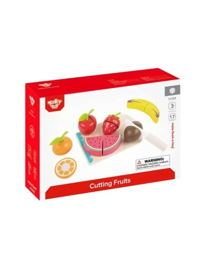 Tooky Toys Cutting Fruits Pretend Playset - Multicolor - 17 Pcs - Image 4